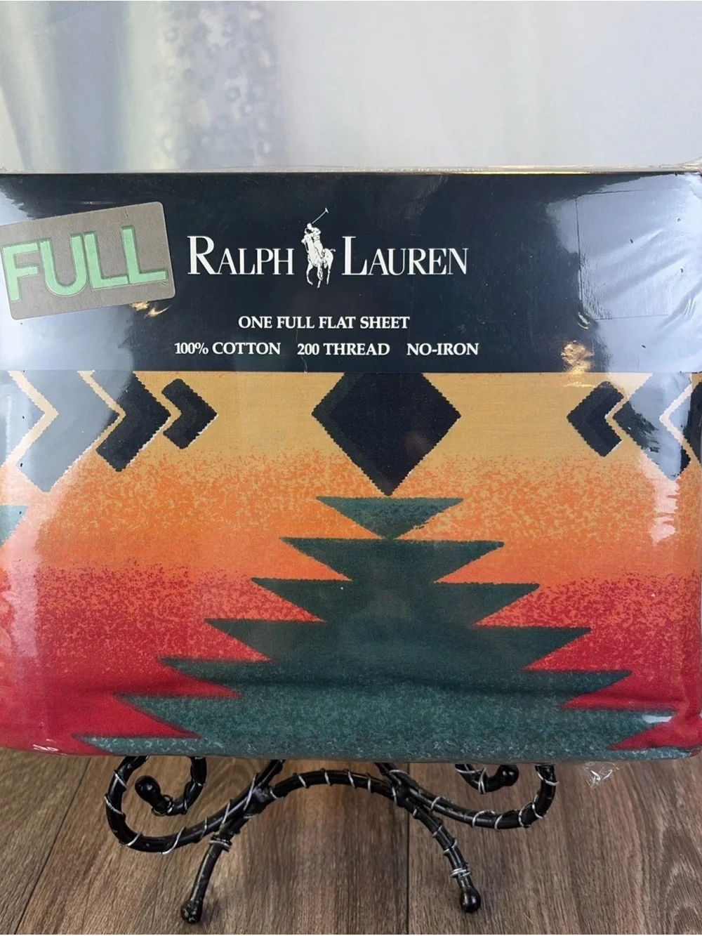 Ralph Lauren Canyon Bright Full Flat Sheet Southwestern Geometric Cotton 200 TC